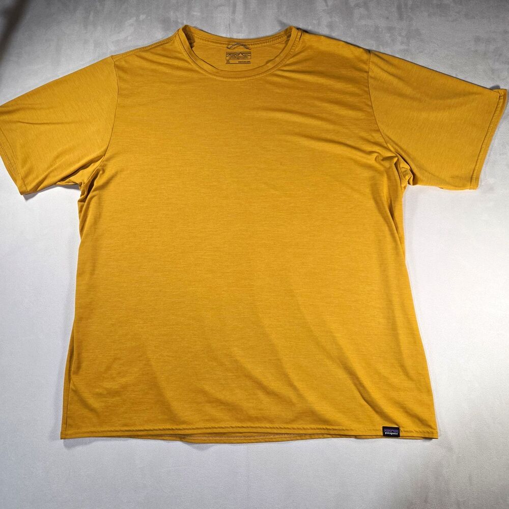 Patagonia Men’s Yellow Solid Crew Neck Short Sleeve T-Shirt Size XL Regular